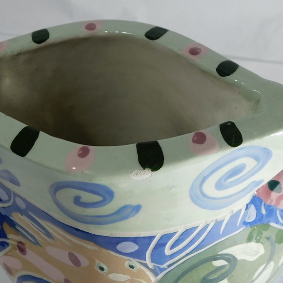 Studio Pottery VASE - Colorful Arts and Crafts Vase signed \